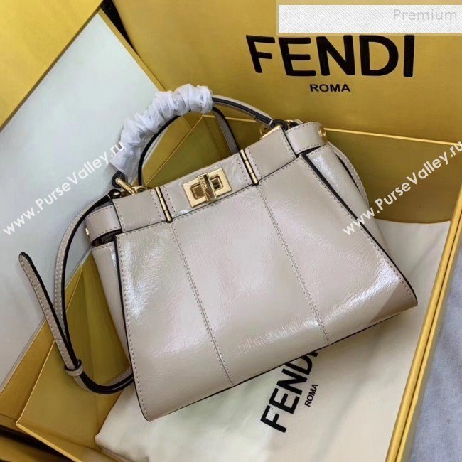 Fendi Peekaboo Iconic Mini Vintage Lambskin Bag White 2019 (AFEI-9090928)