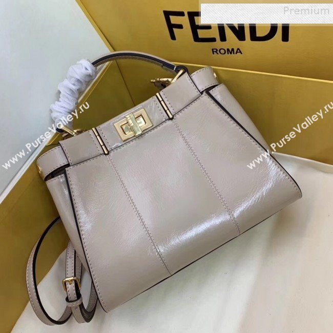 Fendi Peekaboo Iconic Mini Vintage Lambskin Bag White 2019 (AFEI-9090928)