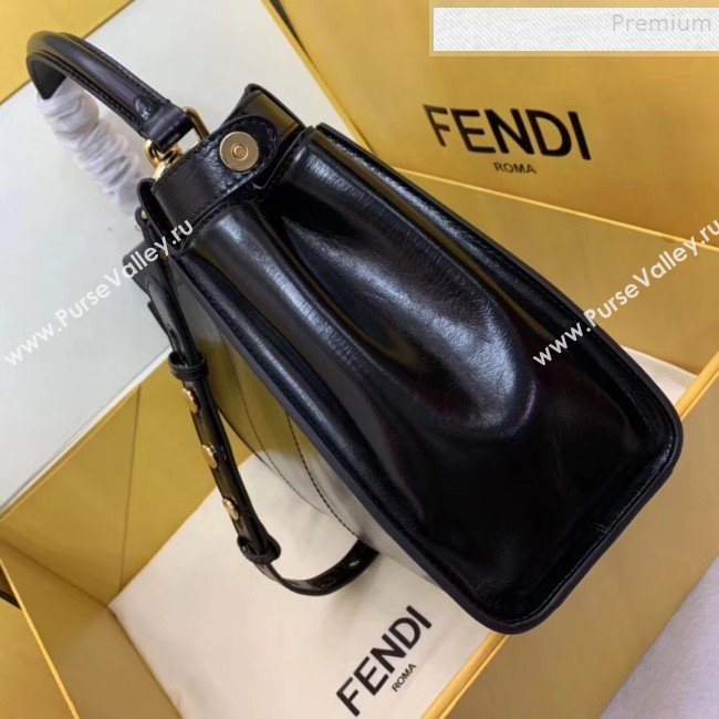 Fendi Peekaboo Iconic Medium Vintage Lambskin Bag Black 2019 (AFEI-9090929)