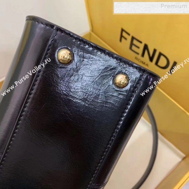 Fendi Peekaboo Iconic Medium Vintage Lambskin Bag Black 2019 (AFEI-9090929)