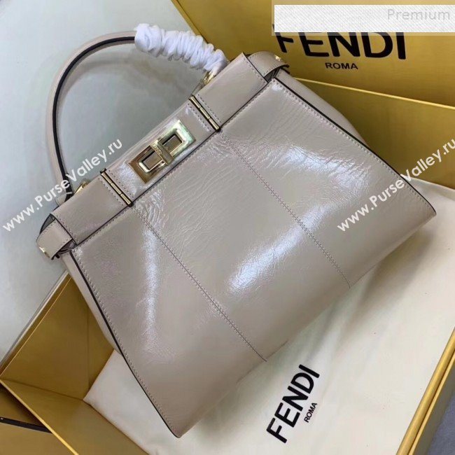 Fendi Peekaboo Iconic Medium Vintage Lambskin Bag White 2019 (AFEI-9090930)