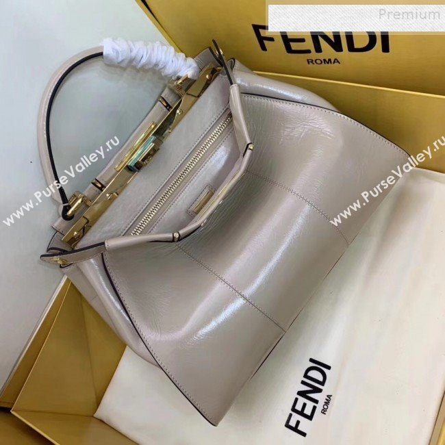 Fendi Peekaboo Iconic Medium Vintage Lambskin Bag White 2019 (AFEI-9090930)