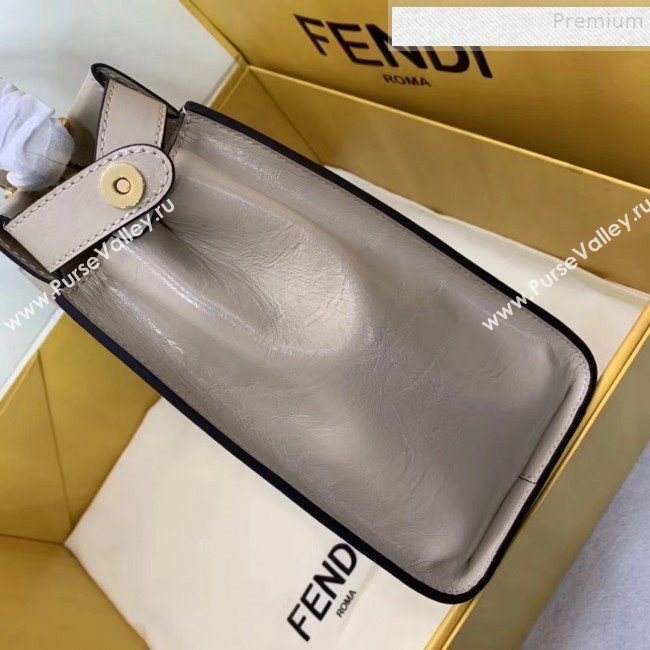 Fendi Peekaboo Iconic Medium Vintage Lambskin Bag White 2019 (AFEI-9090930)