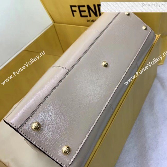 Fendi Peekaboo Iconic Medium Vintage Lambskin Bag White 2019 (AFEI-9090930)