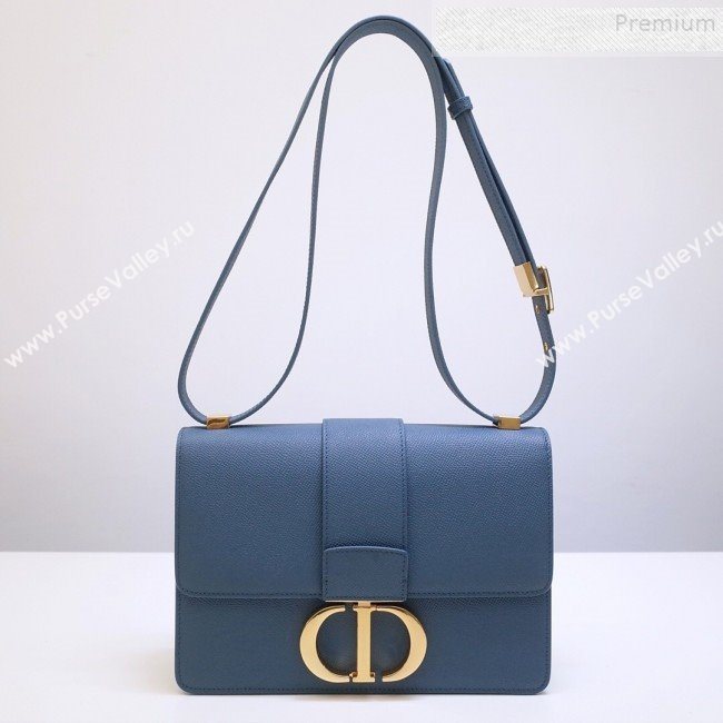 Dior 30 Montaigne CD Flap Bag in Grained Calfskin Blue 2019 (BINF-9090931)