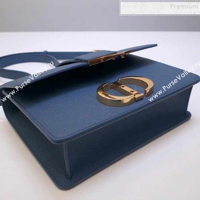 Dior 30 Montaigne CD Flap Bag in Grained Calfskin Blue 2019 (BINF-9090931)