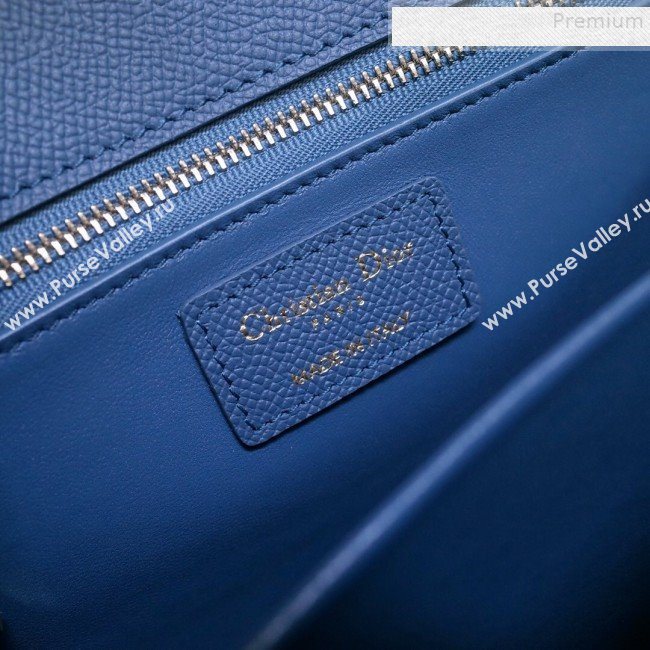 Dior 30 Montaigne CD Flap Bag in Grained Calfskin Blue 2019 (BINF-9090931)