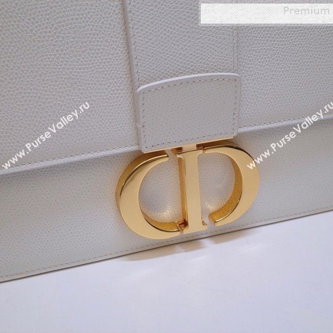 Dior 30 Montaigne CD Flap Bag in Grained Calfskin White 2019 (BINF-9090932)