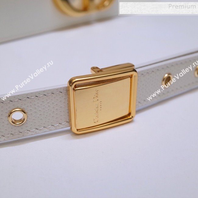 Dior 30 Montaigne CD Flap Bag in Grained Calfskin White 2019 (BINF-9090932)