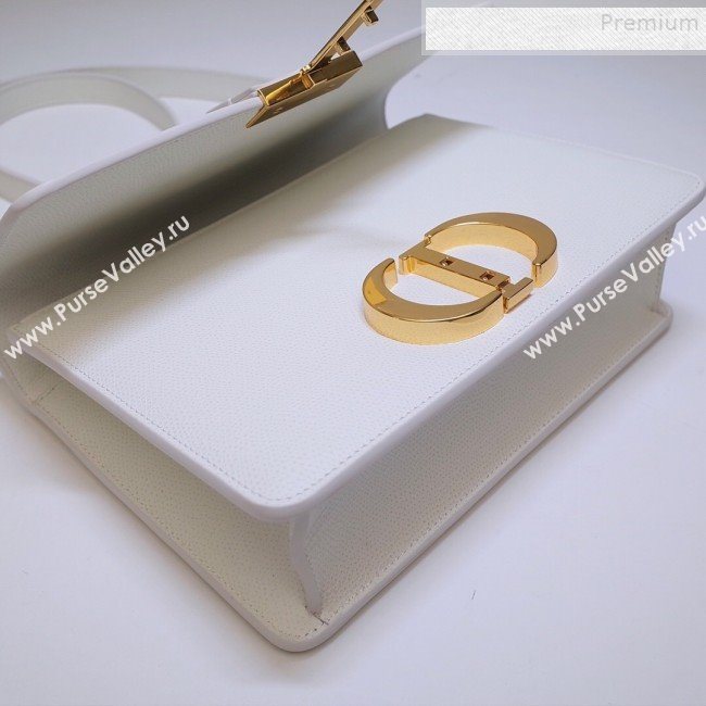 Dior 30 Montaigne CD Flap Bag in Grained Calfskin White 2019 (BINF-9090932)