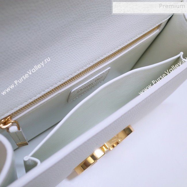Dior 30 Montaigne CD Flap Bag in Grained Calfskin White 2019 (BINF-9090932)