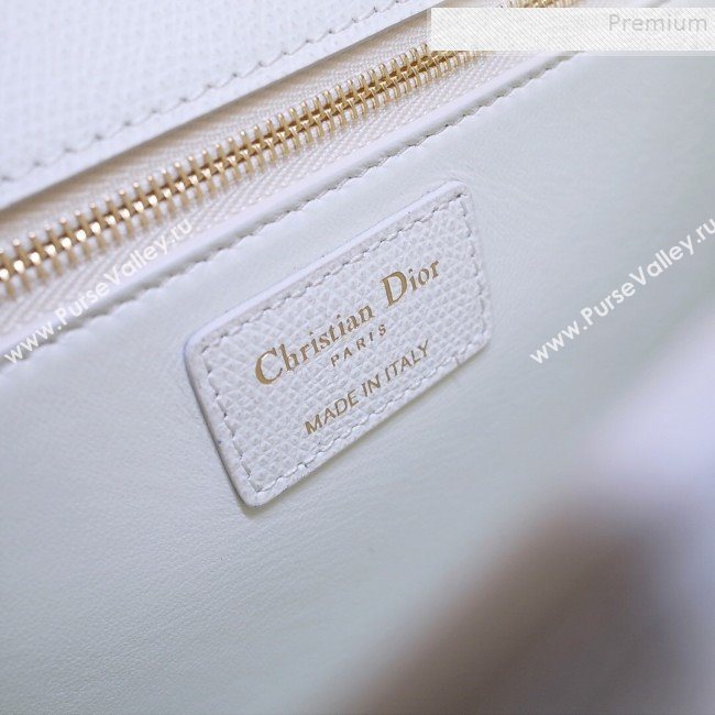 Dior 30 Montaigne CD Flap Bag in Grained Calfskin White 2019 (BINF-9090932)