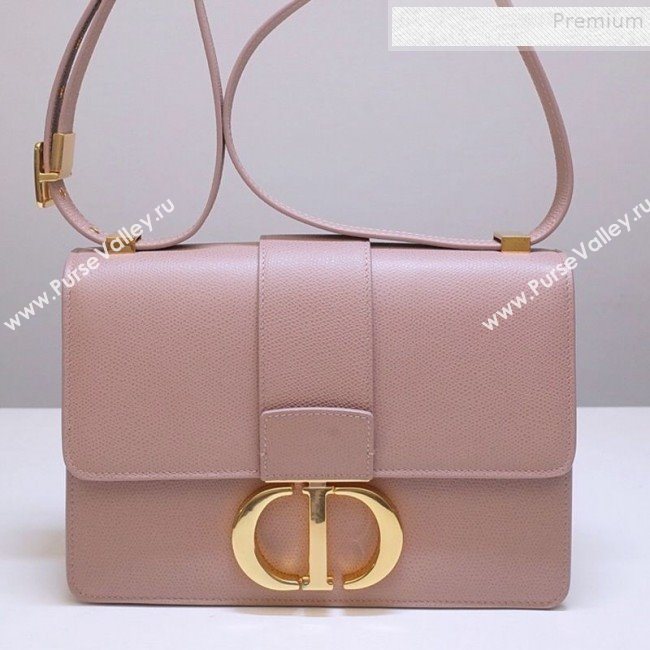 Dior 30 Montaigne CD Flap Bag in Grained Calfskin Light Pink 2019 (BINF-9090933)