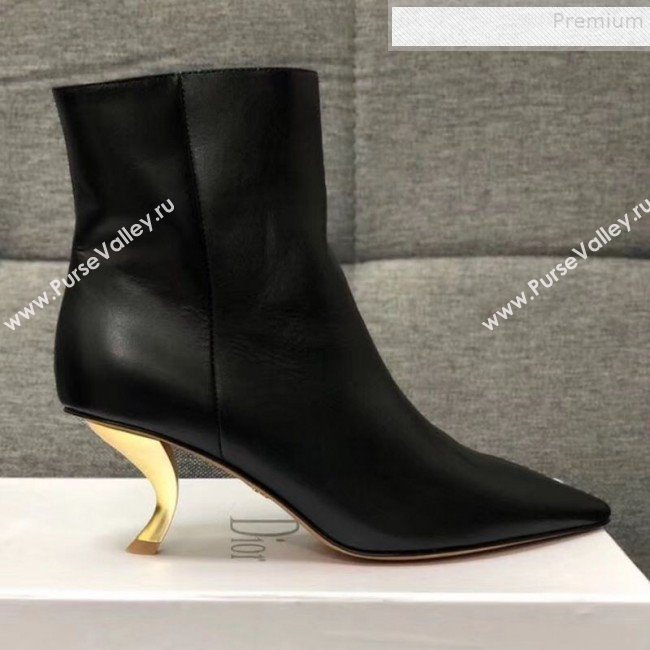 Dior Calfskin Twist Heel Short Boots Black 2019 (MD-9091133)