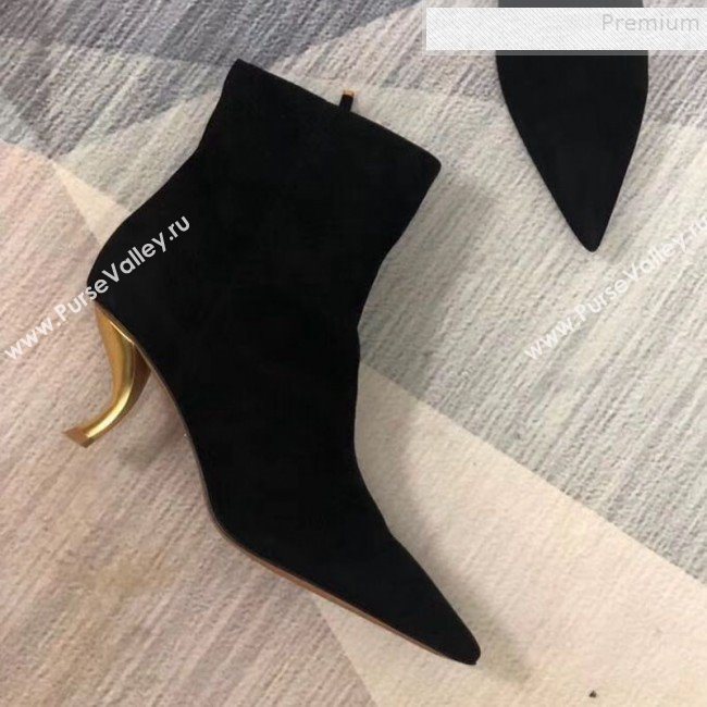 Dior Suede Twist Heel Short Boots Black 2019 (MD-9091134)