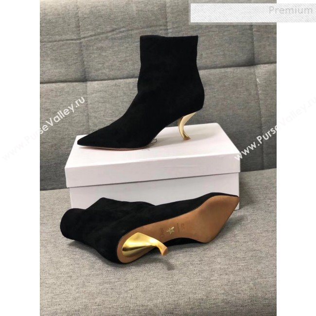 Dior Suede Twist Heel Short Boots Black 2019 (MD-9091134)