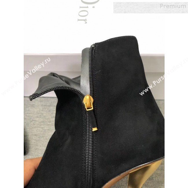 Dior Suede Twist Heel Short Boots Black 2019 (MD-9091134)