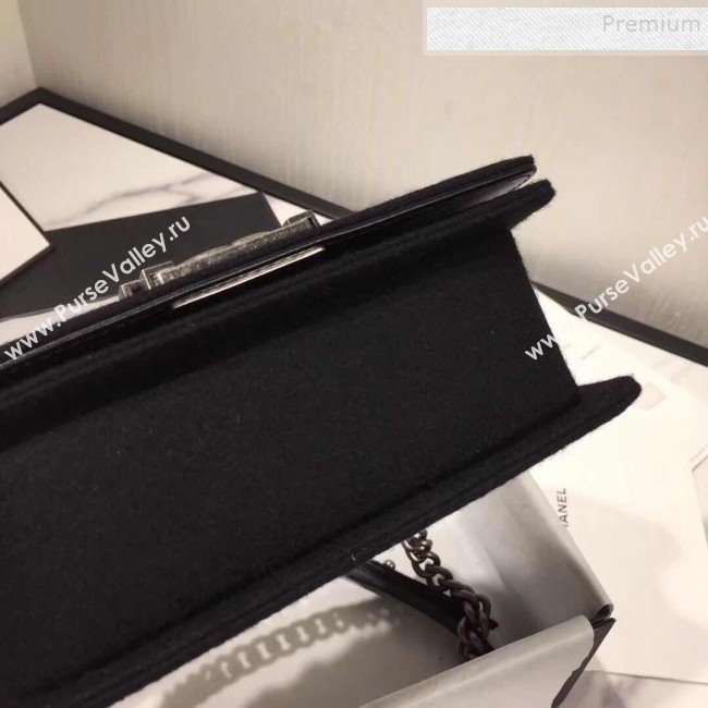 Chanel Wool Crystal Small Boy Flap Bag A67086 Black 2019 (FM-9091712)