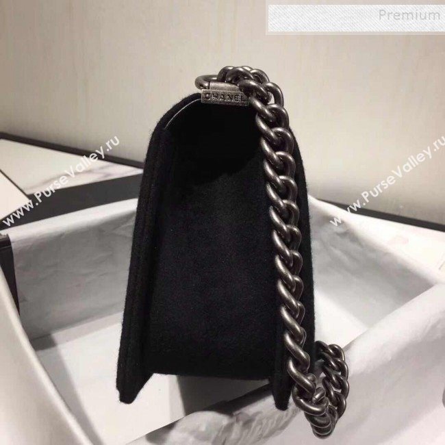 Chanel Wool Crystal Medium Boy Flap Bag A67086 Black 2019 (FM-9091713)