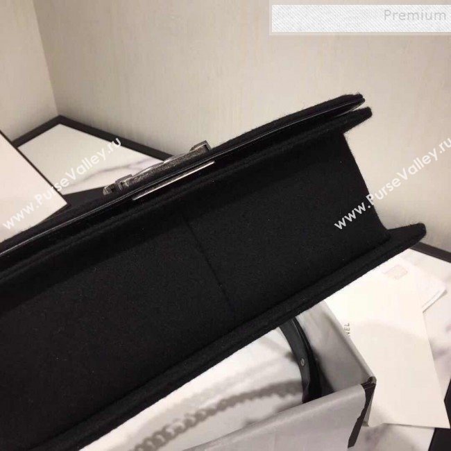 Chanel Wool Crystal Medium Boy Flap Bag A67086 Black 2019 (FM-9091713)