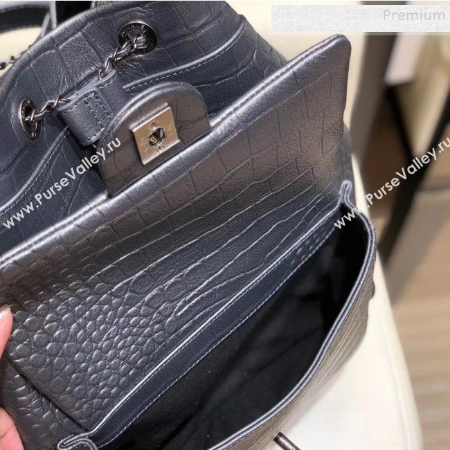 Chanel Metallic Crocodile Embossed Calfskin Large Backpack AS0800 Silver 2019 (SMJD-9091812)