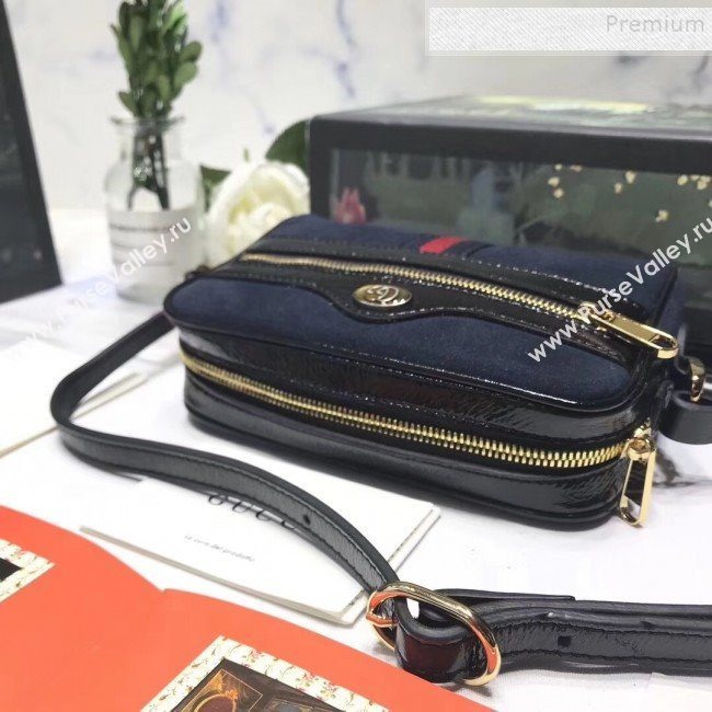 Gucci Ophidia Suede Mini Shoulder Bag 517350 Blue 2019 (YILU-9091720)