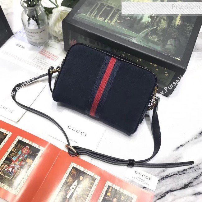 Gucci Ophidia Suede Mini Shoulder Bag 517350 Blue 2019 (YILU-9091720)