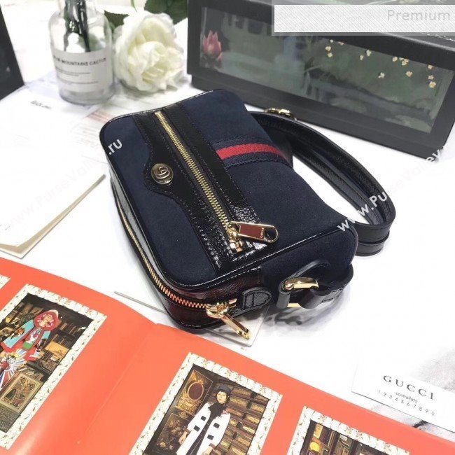 Gucci Ophidia Suede Mini Shoulder Bag 517350 Blue 2019 (YILU-9091720)