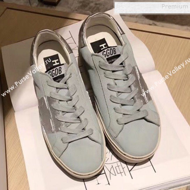 Golden Goose Hi Star Sneakers in Calfskin and Silver Leaf Light Grey 2019 (JINGC-9091734)