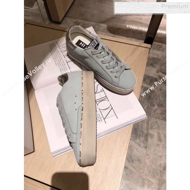 Golden Goose Hi Star Sneakers in Calfskin and Silver Leaf Light Grey 2019 (JINGC-9091734)