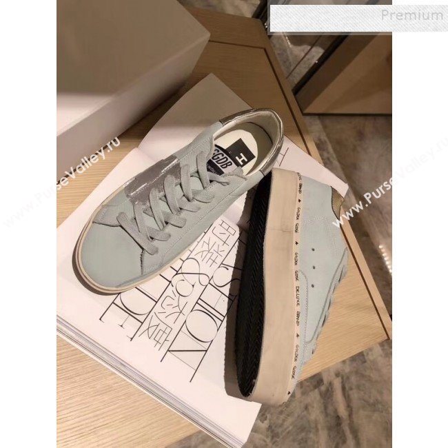Golden Goose Hi Star Sneakers in Calfskin and Silver Leaf Light Grey 2019 (JINGC-9091734)