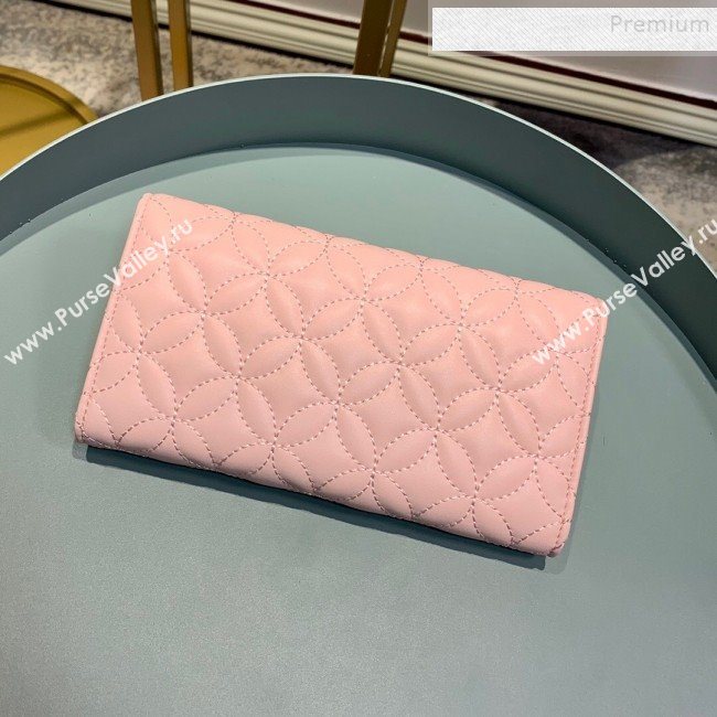 Louis Vuitton Capucines Bloom Lambskin Long Flap Wallet M68590 Pink 2019 (LVSJ-9091806)