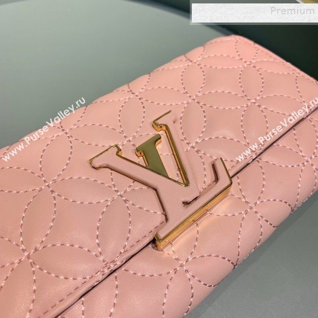 Louis Vuitton Capucines Bloom Lambskin Long Flap Wallet M68590 Pink 2019 (LVSJ-9091806)