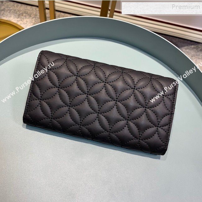 Louis Vuitton Capucines Bloom Lambskin Long Flap Wallet M68590 Black 2019 (LVSJ-9091805)