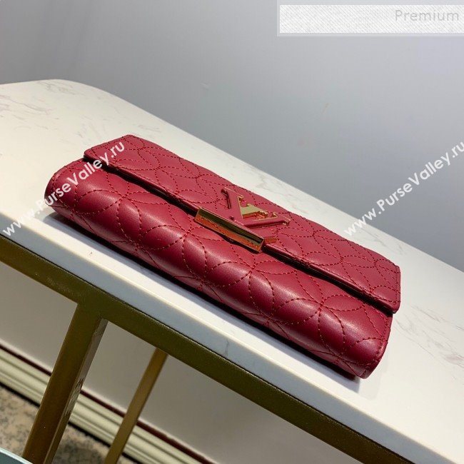 Louis Vuitton Capucines Bloom Lambskin Long Flap Wallet M68590 Dark Red 2019 (LVSJ-9091807)
