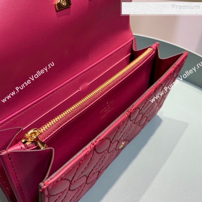 Louis Vuitton Capucines Bloom Lambskin Long Flap Wallet M68590 Dark Red 2019 (LVSJ-9091807)