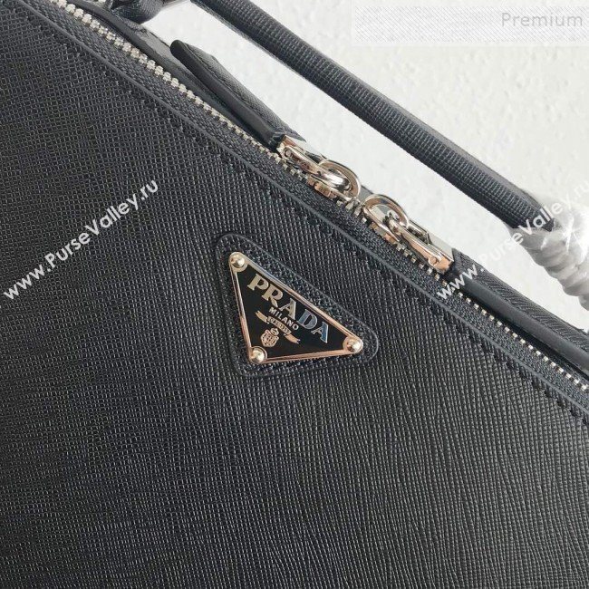 Prada Mens Saffiano Leather Square Bandoleer Shoulder Bag 2VH069 Black 2019 (PYZ-9091835)