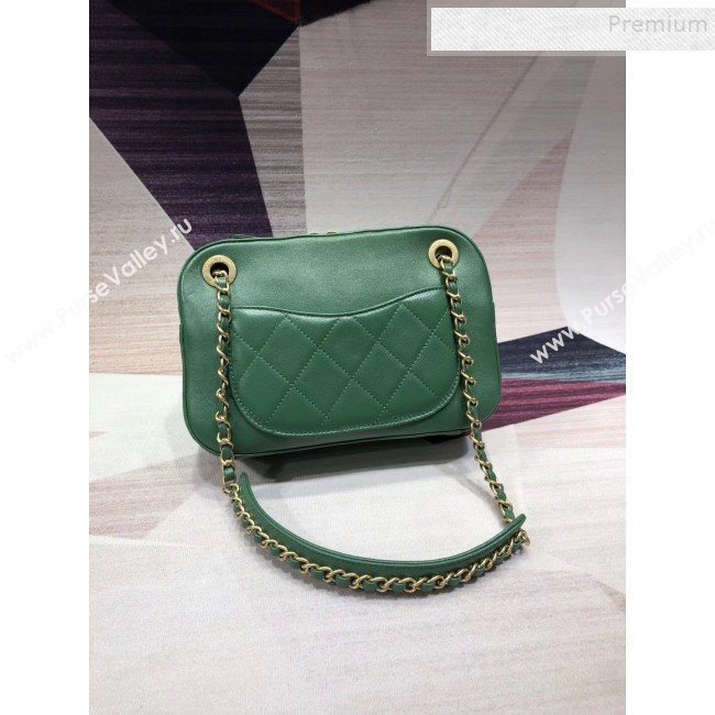 Chanel Quilted Lambskin Chain CC Camera Case AS0971 Green 2019 (KAIS-9091601)
