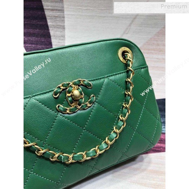 Chanel Quilted Lambskin Chain CC Camera Case AS0971 Green 2019 (KAIS-9091601)