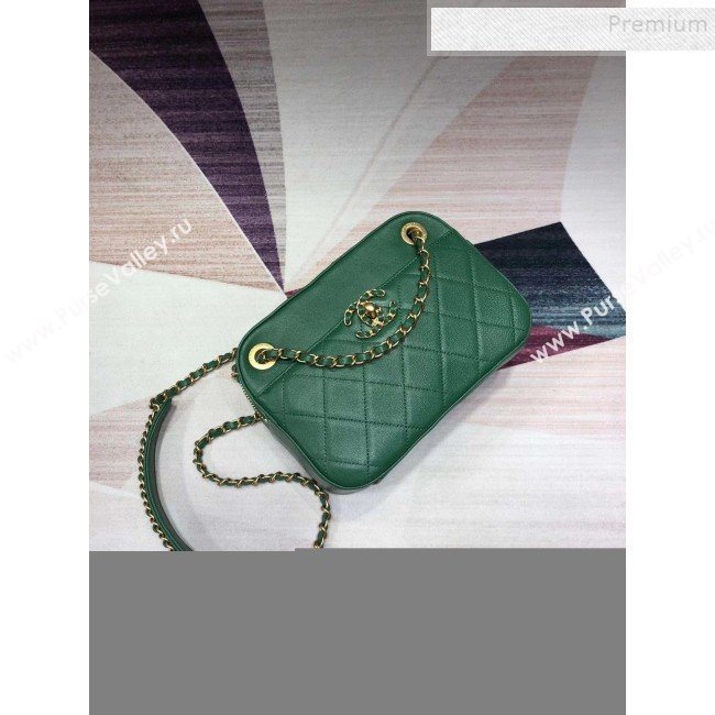 Chanel Quilted Lambskin Chain CC Camera Case AS0971 Green 2019 (KAIS-9091601)