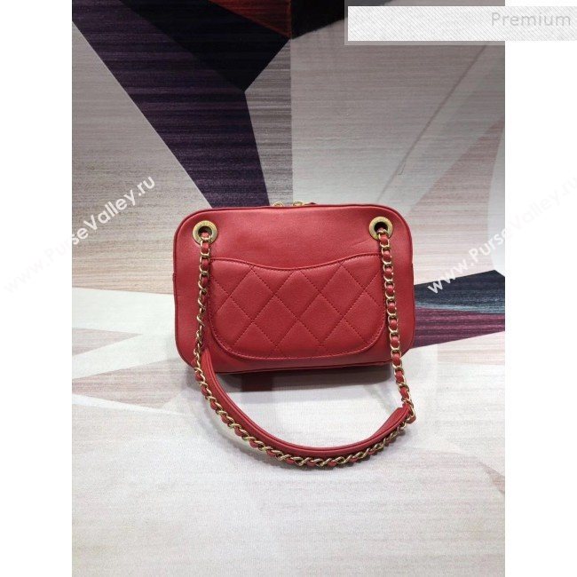 Chanel Quilted Lambskin Chain CC Camera Case AS0971 Red 2019 (KAIS-9091602)