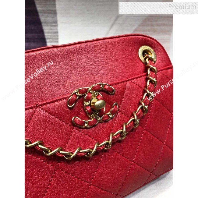 Chanel Quilted Lambskin Chain CC Camera Case AS0971 Red 2019 (KAIS-9091602)