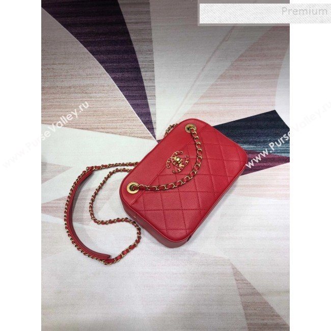 Chanel Quilted Lambskin Chain CC Camera Case AS0971 Red 2019 (KAIS-9091602)