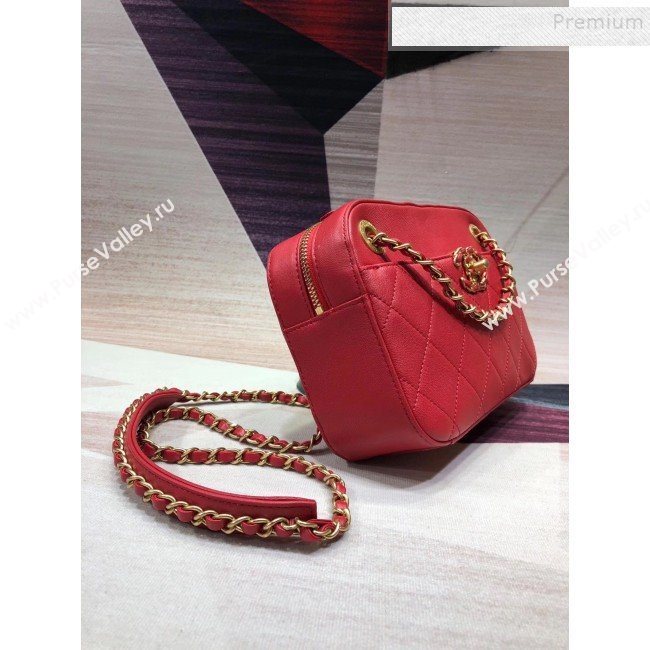 Chanel Quilted Lambskin Chain CC Camera Case AS0971 Red 2019 (KAIS-9091602)