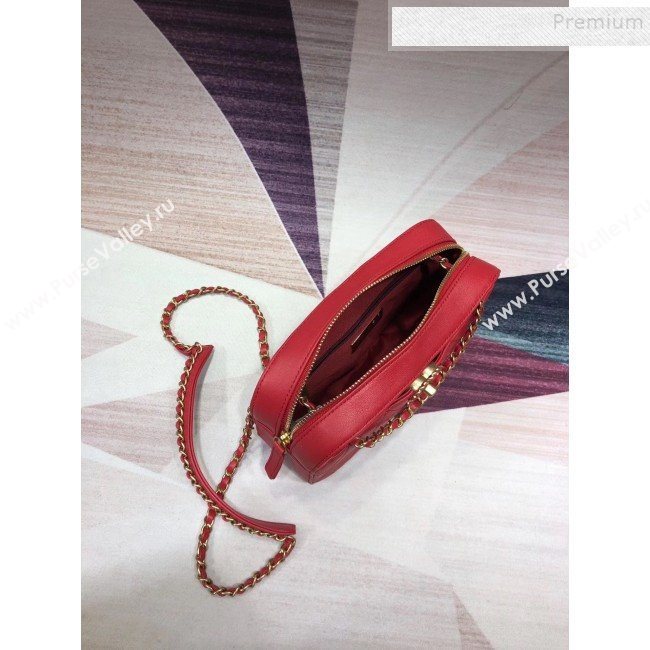 Chanel Quilted Lambskin Chain CC Camera Case AS0971 Red 2019 (KAIS-9091602)