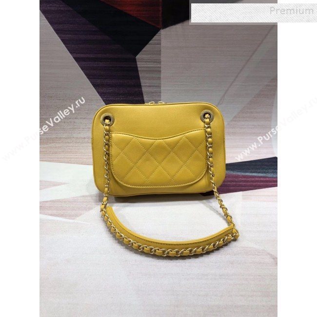 Chanel Quilted Lambskin Chain CC Camera Case AS0971 Yellow 2019 (KAIS-9091603)