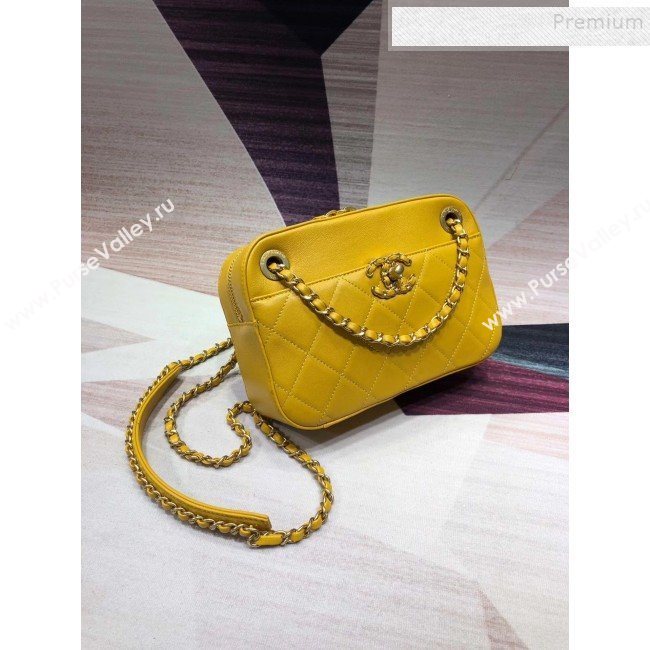 Chanel Quilted Lambskin Chain CC Camera Case AS0971 Yellow 2019 (KAIS-9091603)