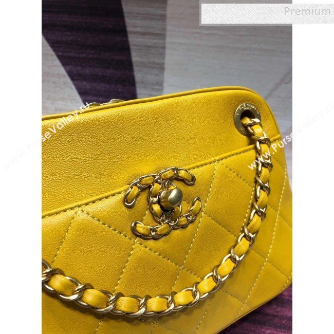 Chanel Quilted Lambskin Chain CC Camera Case AS0971 Yellow 2019 (KAIS-9091603)