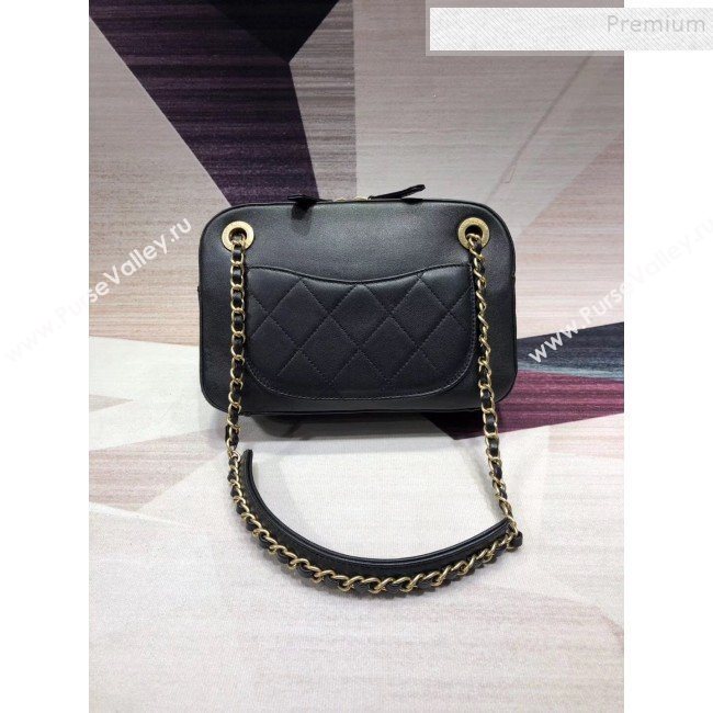 Chanel Quilted Lambskin Chain CC Camera Case AS0971 Black 2019 (KAIS-9091604)