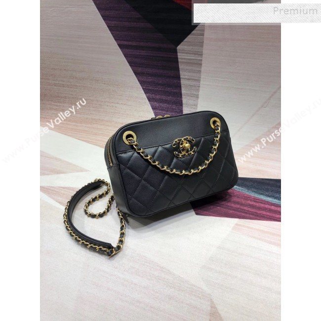 Chanel Quilted Lambskin Chain CC Camera Case AS0971 Black 2019 (KAIS-9091604)